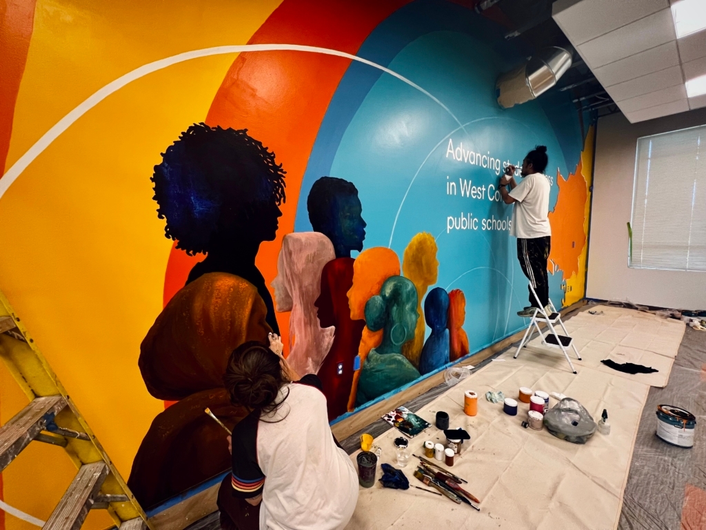 Mural in progress