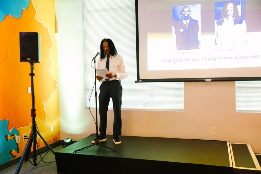 Michael Heath Giving A Speech