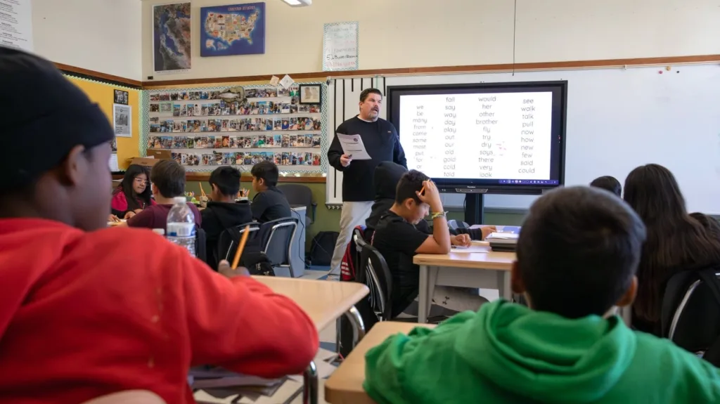 Rob Kirker Teaching In A Classroom